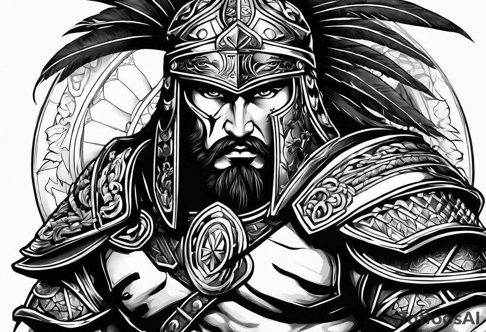 Macedonian warrior fighting tattoo idea