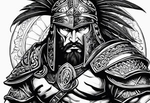 Macedonian warrior fighting tattoo idea