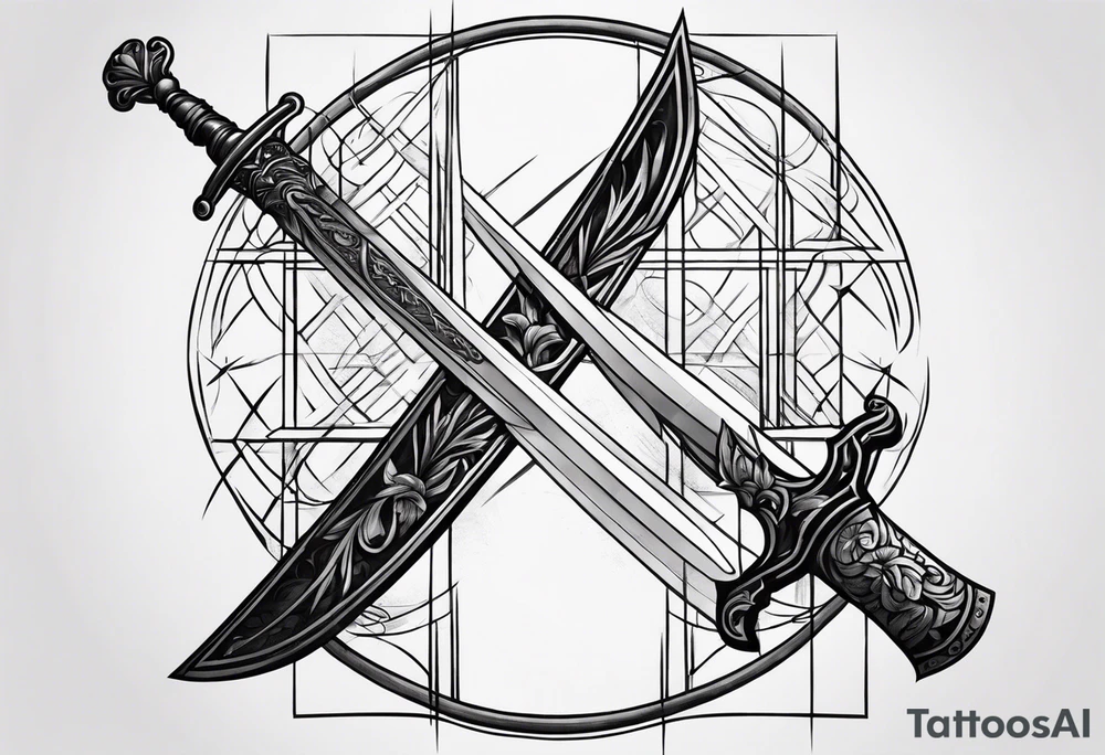 Georgian writing with sword tattoo idea