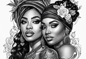black lesbians and music tattoo idea