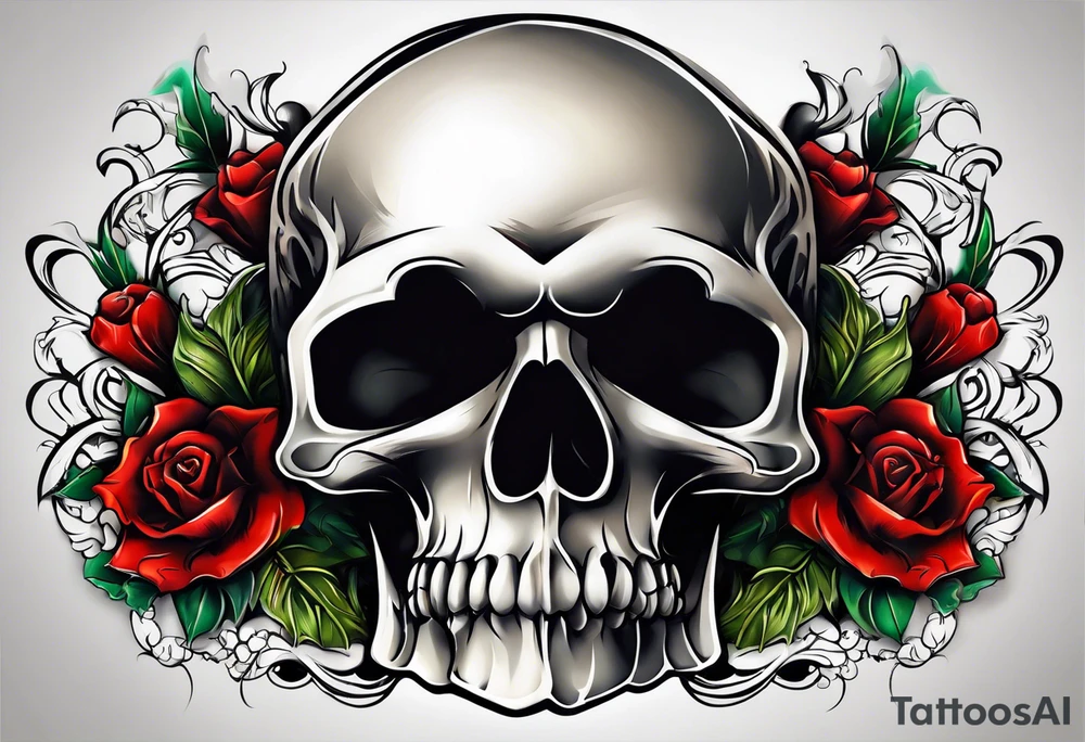 Spade and skulls tattoo idea
