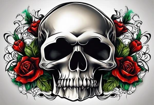 Spade and skulls tattoo idea