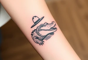 Sheriff alligator in the swamp tattoo idea