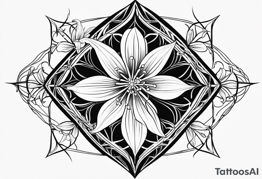 Spider lily with cross tattoo idea