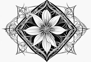 Spider lily with cross tattoo idea