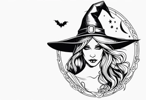 witch Halloween tattoo idea