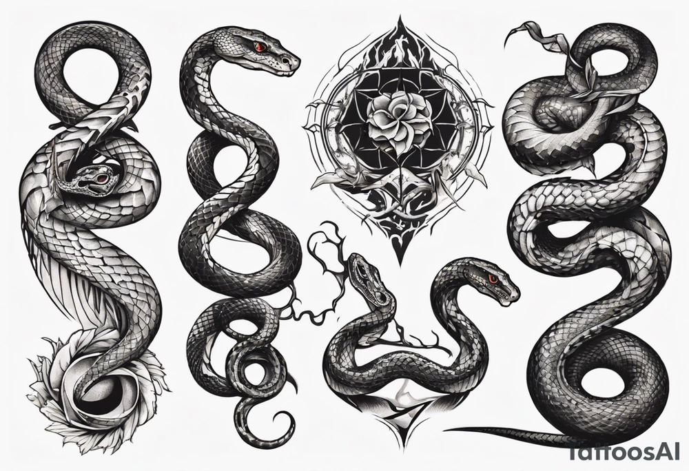Gothic snake tattoo idea
