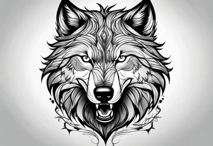 wolf growling tattoo idea