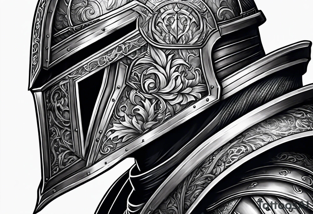 knight with heavy armor tattoo idea