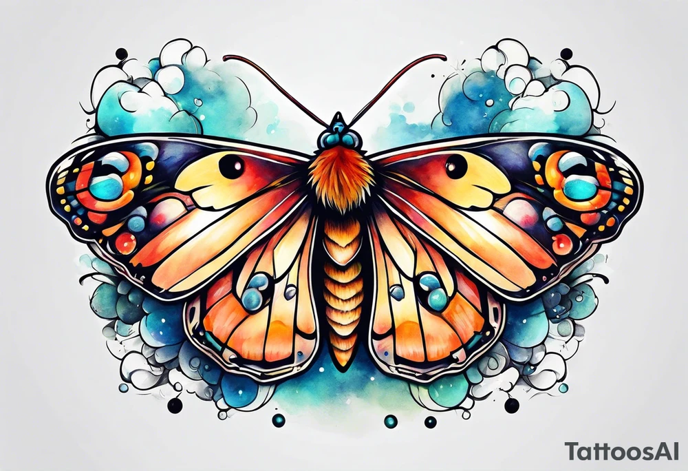 Bubbles moth tattoo idea