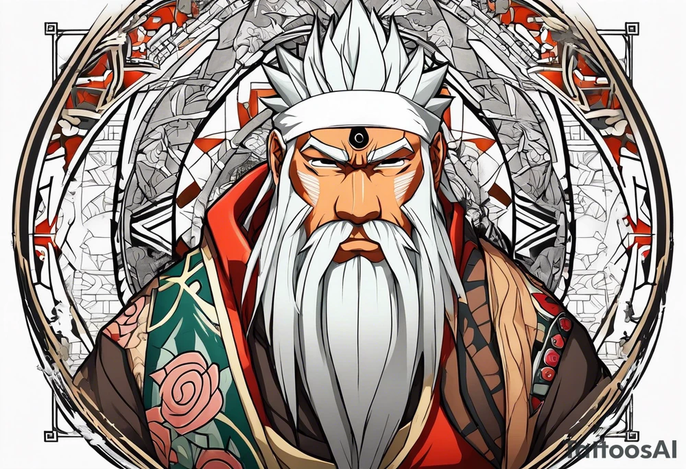 Jiraiya in Sage mode from the anime naruto tattoo idea