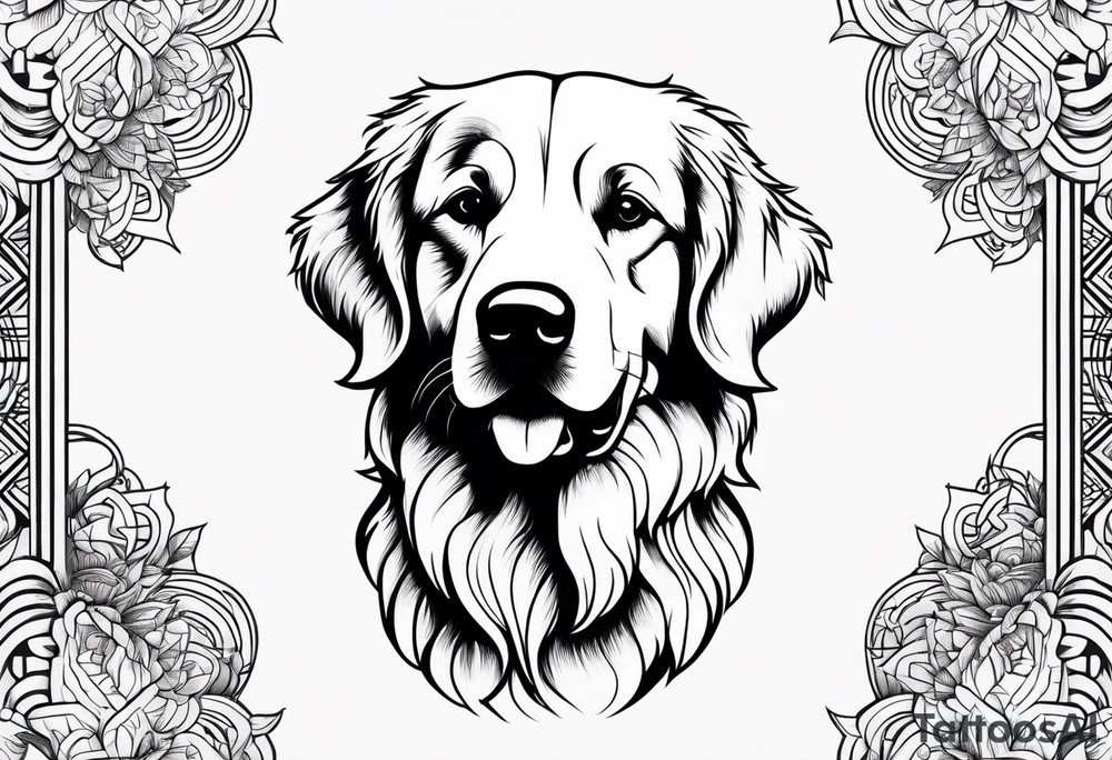 golden retriever tattoo idea