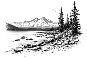 Lake Tahoe scene tattoo idea