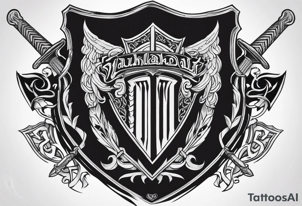 Valhalla shield sword tattoo idea