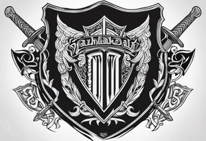 Valhalla shield sword tattoo idea