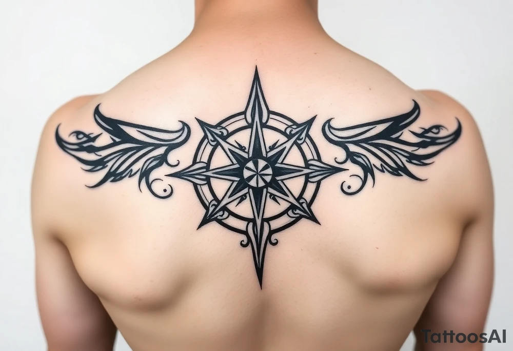Compass rose tattoo idea