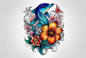 sea, night, flower, republic dominicana tattoo idea