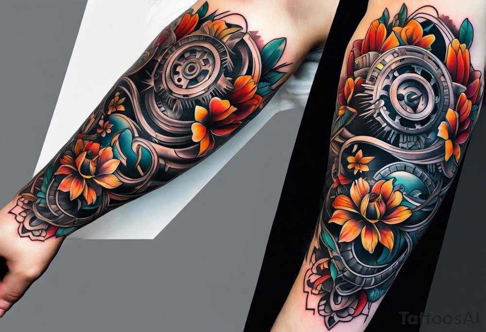 mechanical arm tattoo idea