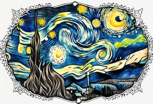 starry nights van gogh tattoo idea