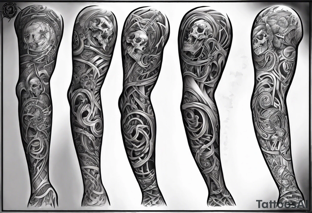 full arm sleeve irish tattoo tattoo idea