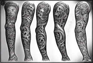 full arm sleeve irish tattoo tattoo idea