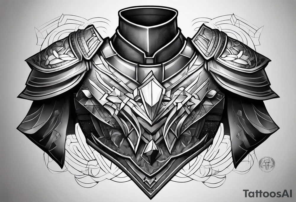 cyber chest armor tattoo idea