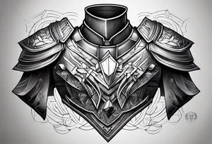 cyber chest armor tattoo idea
