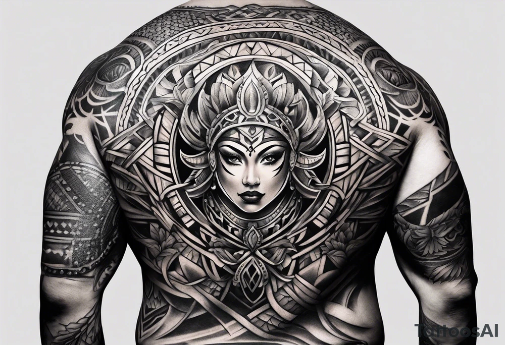 Puerto rican sleeve tattoo idea