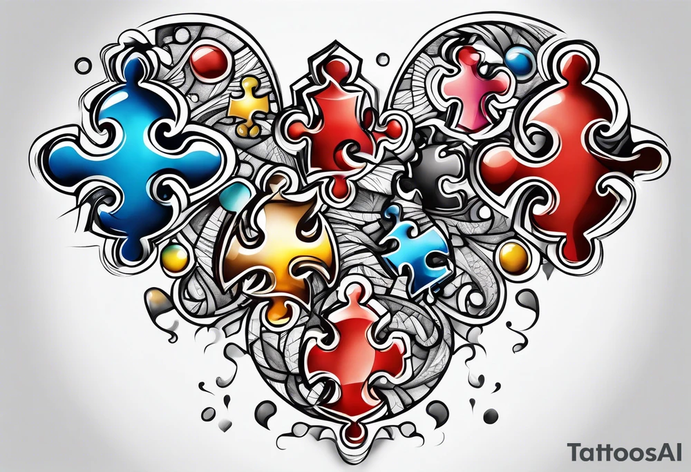 Autism puzzle piece tattoo idea