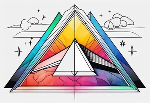 prism light similar to dark side of the moon cover tattoo idea