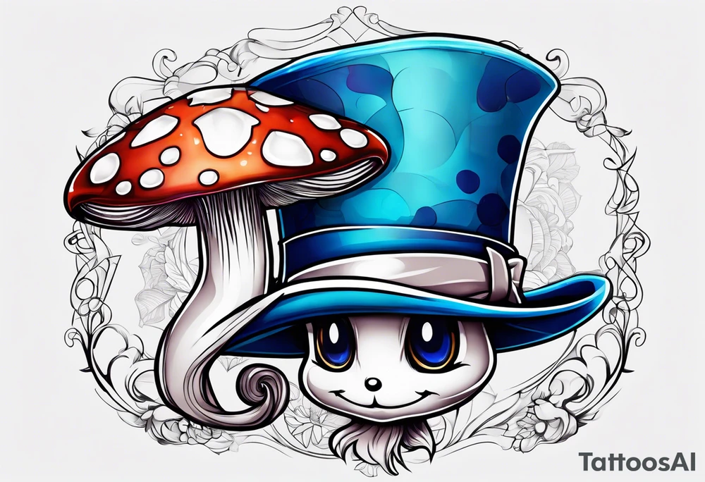 Madhatter blue mushroom tattoo idea