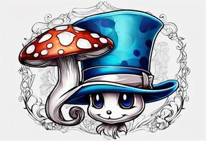 Madhatter blue mushroom tattoo idea
