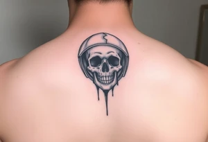 Someone in space with a cracked helmet and the skull inside tattoo idea
