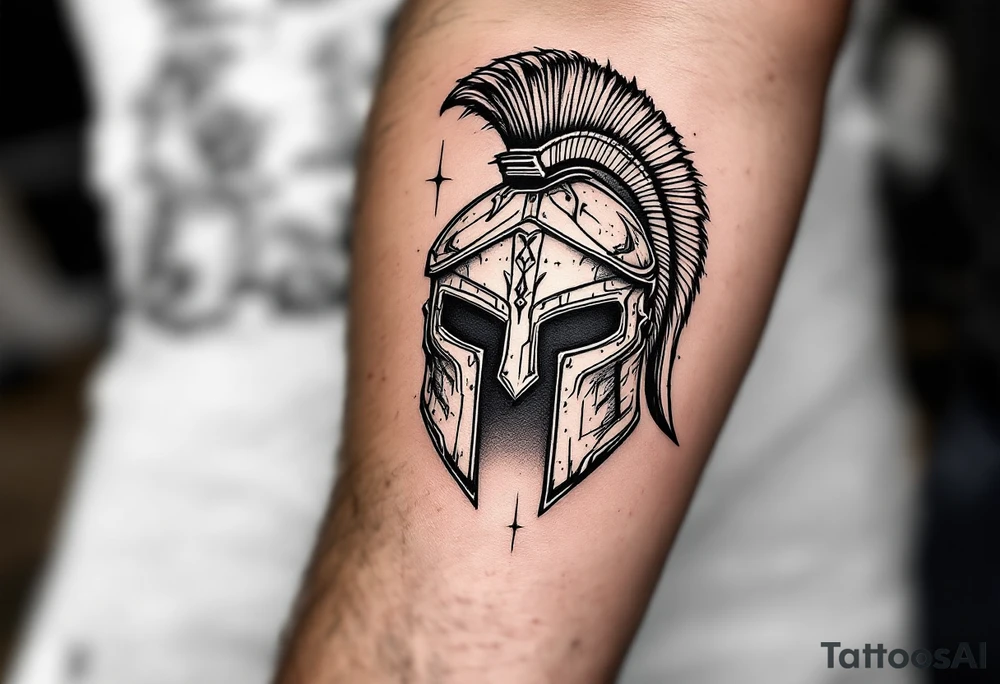 Spartan helmet tattoo idea