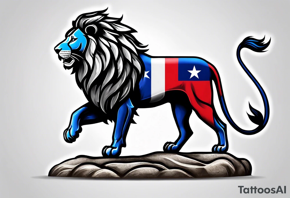 majestic lion, dominican republic flag, proud dominican republic beach, 111, timeless tattoo idea