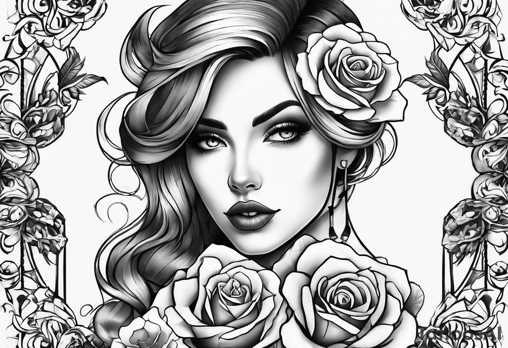 tattoo fool sleeve, old broken gothic home, broken sword, roses tattoo idea