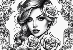 tattoo fool sleeve, old broken gothic home, broken sword, roses tattoo idea
