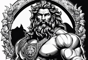 Hercules with a lion head tattoo idea