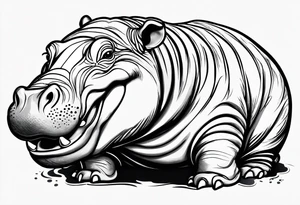 Baby hippo laughing tattoo idea