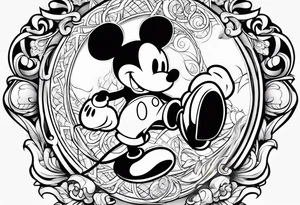 mickey mouse in mortal combat style tattoo idea