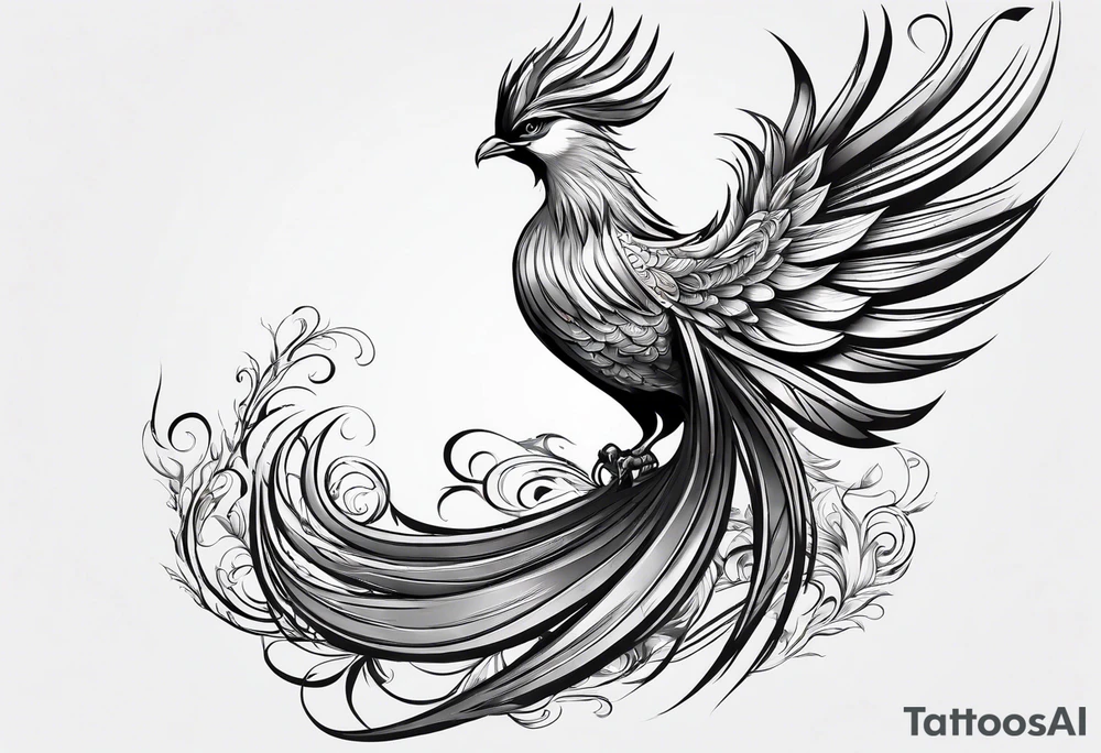 phoenix with extra long tail feathers
long neck tattoo idea