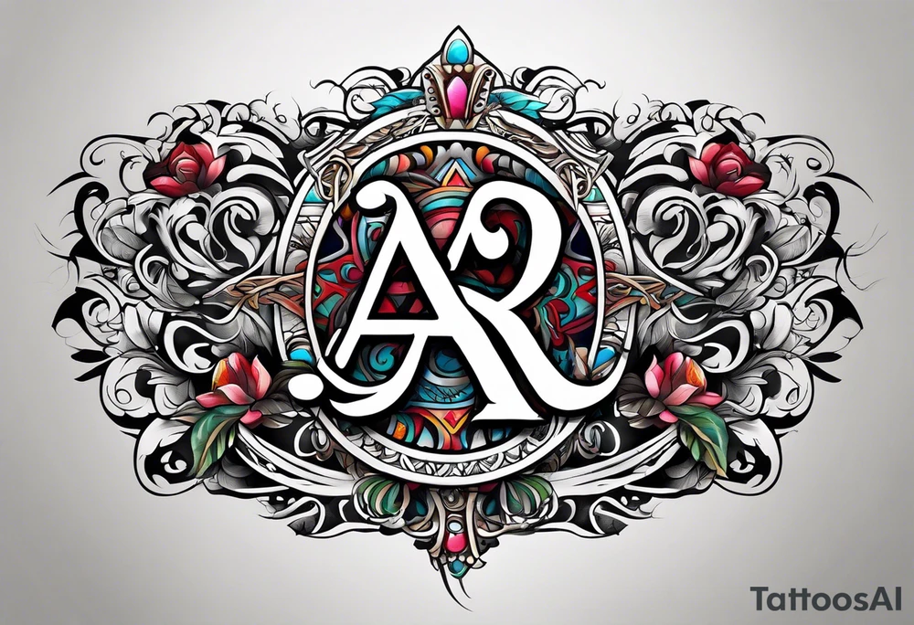 A headband with the letters A R in the middle tattoo idea