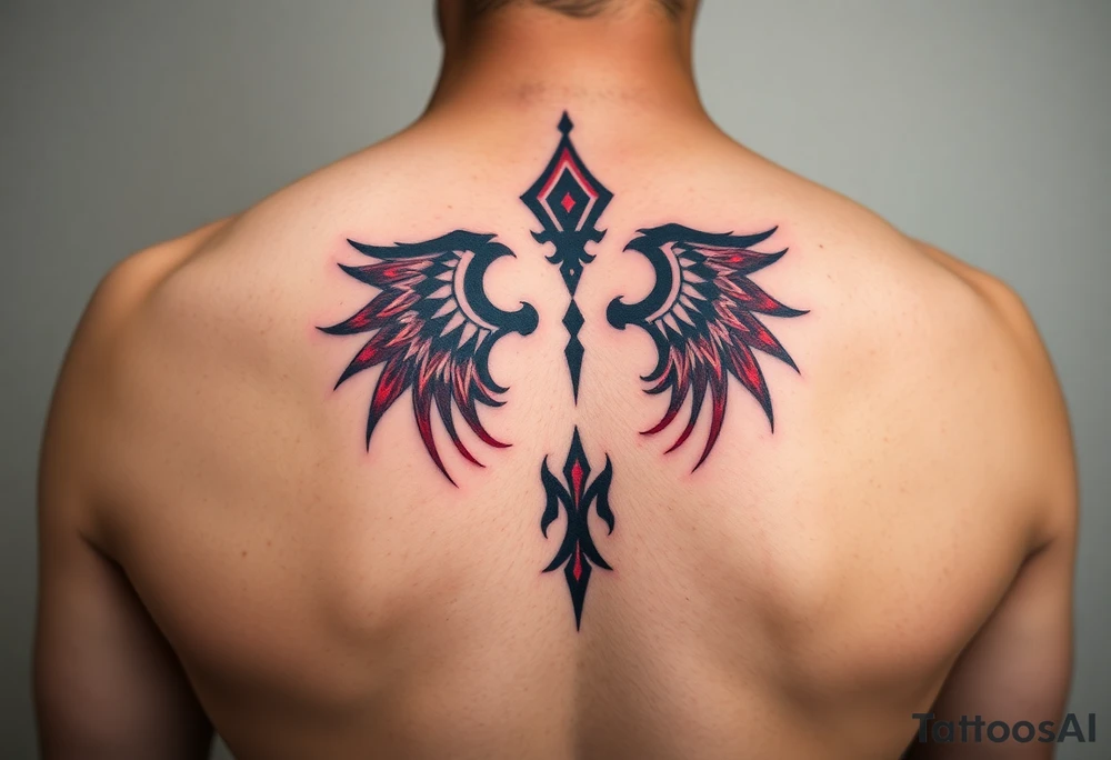 representing equilibrium or balance. color could be black and red or only black tattoo idea