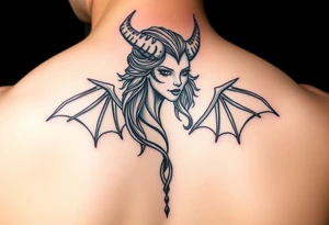 tribal demon woman tattoo idea