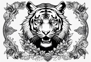 Tiger with the letter C tattoo idea