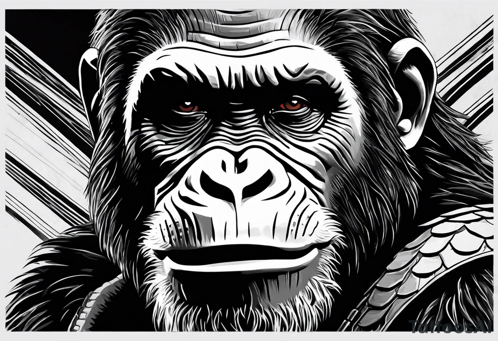 Caeser from the movie planet of the apes tattoo idea