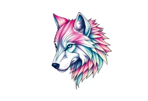 Aurora wolf tattoo idea