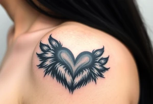 A black-and-gray shaded paw forming a heart, with sharp fur details and intense shading for a bold, mystical look tattoo idea
