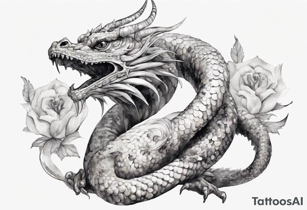 a white basilisk wearing iron crown on its head tattoo idea