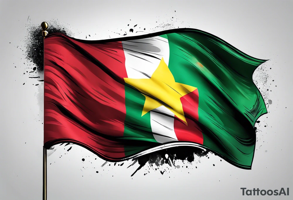 Cameroun flag tattoo idea